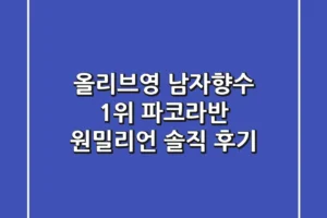 올리브영 남자향수 1위! 파코라반 원밀리언 솔직 후기