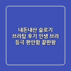 내돈내산 슬로기 브라탑 후기: 인생 브라 등극! 편안함 끝판왕