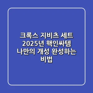 크록스 지비츠 세트: 2025년 핵인싸템! 나만의 개성 완성하는 비법