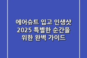 에어슈트 입고 인생샷! 2025 특별한 순간을 위한 완벽 가이드