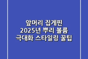 앞머리 집게핀: 2025년 뿌리 볼륨 극대화 & 스타일링 꿀팁