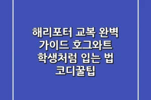 해리포터 교복 완벽 가이드: 호그와트 학생처럼 입는 법 & 코디꿀팁