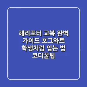 해리포터 교복 완벽 가이드: 호그와트 학생처럼 입는 법 & 코디꿀팁