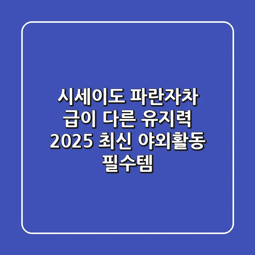시세이도 파란자차, 급이 다른 유지력! ☀️ 2025 최신 야외활동 필수템