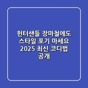 헌터샌들, 장마철에도 스타일 포기 마세요! 2025 최신 코디법 공개
