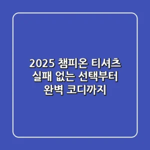 2025 챔피온 티셔츠: 실패 없는 선택부터 완벽 코디까지!