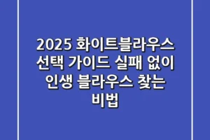2025 화이트블라우스 선택 가이드: 실패 없이 인생 블라우스 찾는 비법