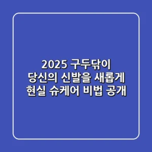 2025 구두닦이: 당신의 신발을 새롭게! 현실 슈케어 비법 공개