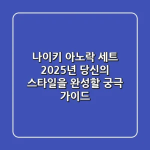 나이키 아노락 세트, 2025년 당신의 스타일을 완성할 궁극 가이드