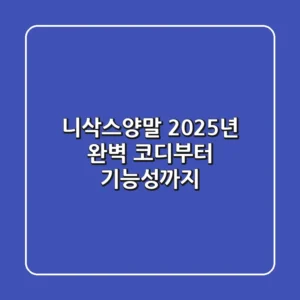니삭스양말, 2025년 완벽 코디부터 기능성까지!