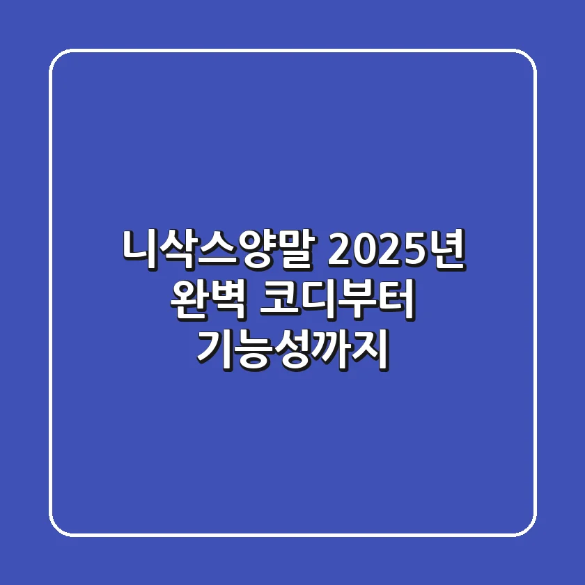니삭스양말, 2025년 완벽 코디부터 기능성까지!