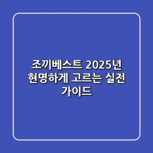 조끼베스트, 2025년 현명하게 고르는 실전 가이드