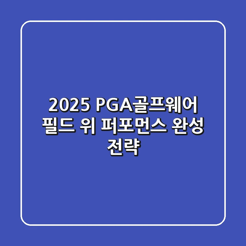 2025 PGA골프웨어, 필드 위 퍼포먼스 완성 전략