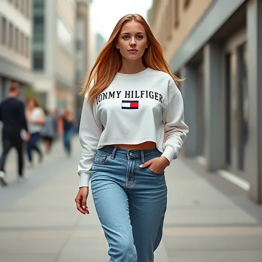 내 몸에 착붙! 타미 크롭 맨투맨, 핏과 소재 완벽 분석