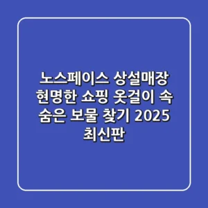 노스페이스 상설매장 현명한 쇼핑, 옷걸이 속 숨은 보물 찾기 (2025 최신판)