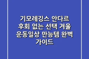 기모레깅스 안다르, 후회 없는 선택! 겨울 운동/일상 만능템 완벽 가이드