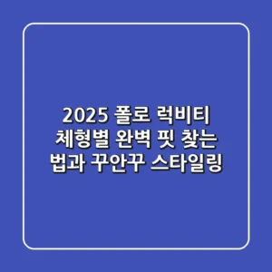 2025 폴로 럭비티: 체형별 완벽 핏 찾는 법과 꾸안꾸 스타일링