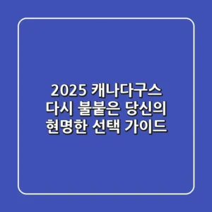 2025 캐나다구스, 다시 불붙은 당신의 현명한 선택 가이드