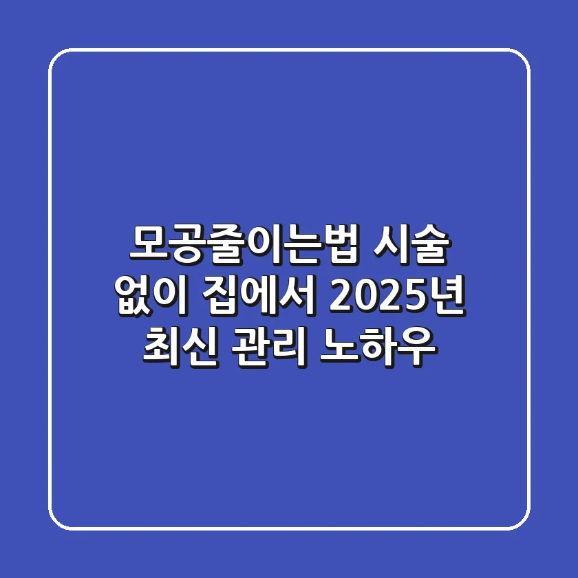 모공줄이는법, 시술 없이 집에서! 2025년 최신 관리 노하우