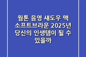 웜톤 음영 섀도우, 맥 소프트브라운! 2025년 당신의 인생템이 될 수 있을까?
