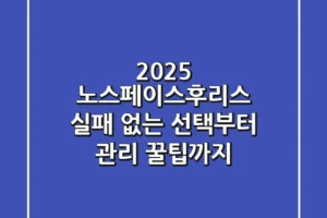 2025 노스페이스후리스: 실패 없는 선택부터 관리 꿀팁까지!