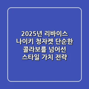2025년 리바이스 나이키 청자켓: 단순한 콜라보를 넘어선 스타일 가치 전략