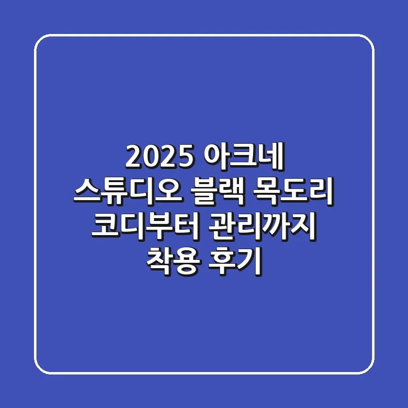 2025 아크네 스튜디오 블랙 목도리: 코디부터 관리까지 (착용 후기)
