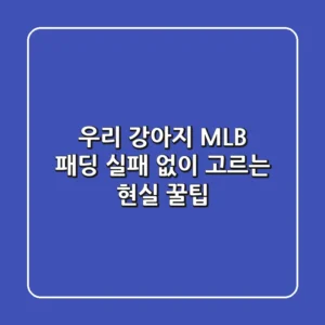 우리 강아지 MLB 패딩, 실패 없이 고르는 현실 꿀팁