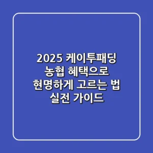 2025 케이투패딩, 농협 혜택으로 현명하게 고르는 법: 실전 가이드