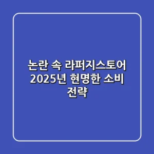 논란 속 라퍼지스토어, 2025년 현명한 소비 전략