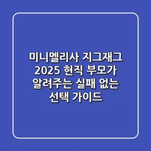 미니멜리사 지그재그 2025: 현직 부모가 알려주는 실패 없는 선택 가이드