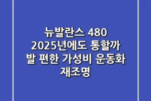 뉴발란스 480, 2025년에도 통할까? 발 편한 가성비 운동화 재조명!