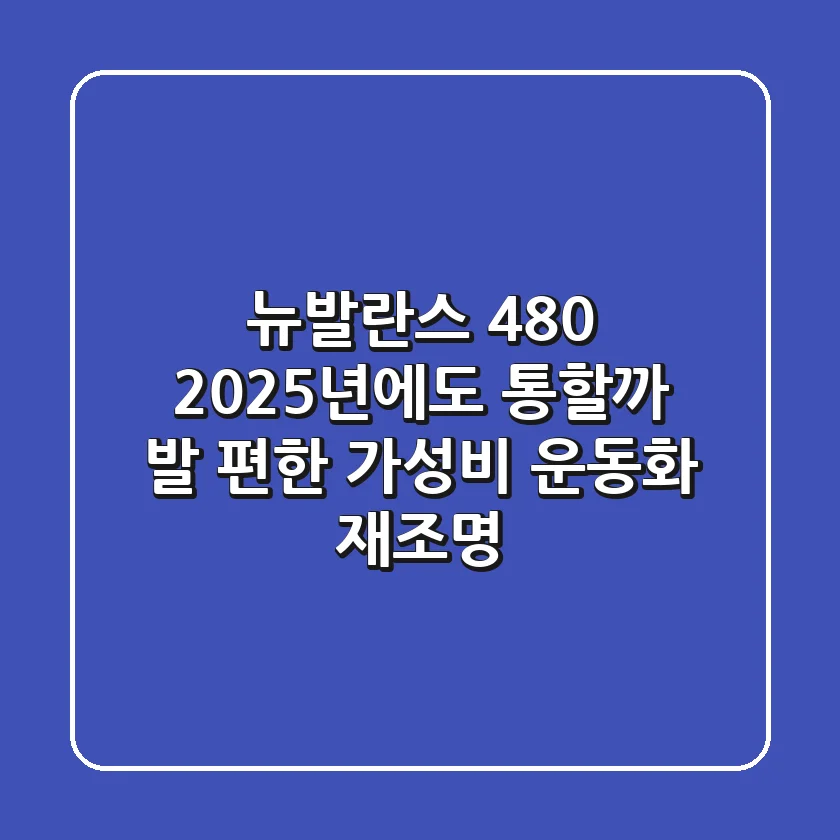 뉴발란스 480, 2025년에도 통할까? 발 편한 가성비 운동화 재조명!