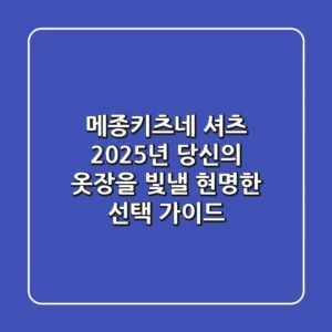메종키츠네 셔츠, 2025년 당신의 옷장을 빛낼 현명한 선택 가이드