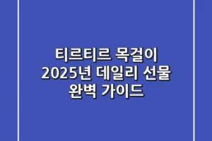 티르티르 목걸이: 2025년 데일리 & 선물 완벽 가이드