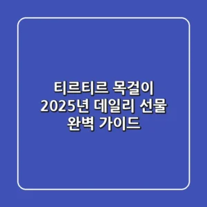 티르티르 목걸이: 2025년 데일리 & 선물 완벽 가이드
